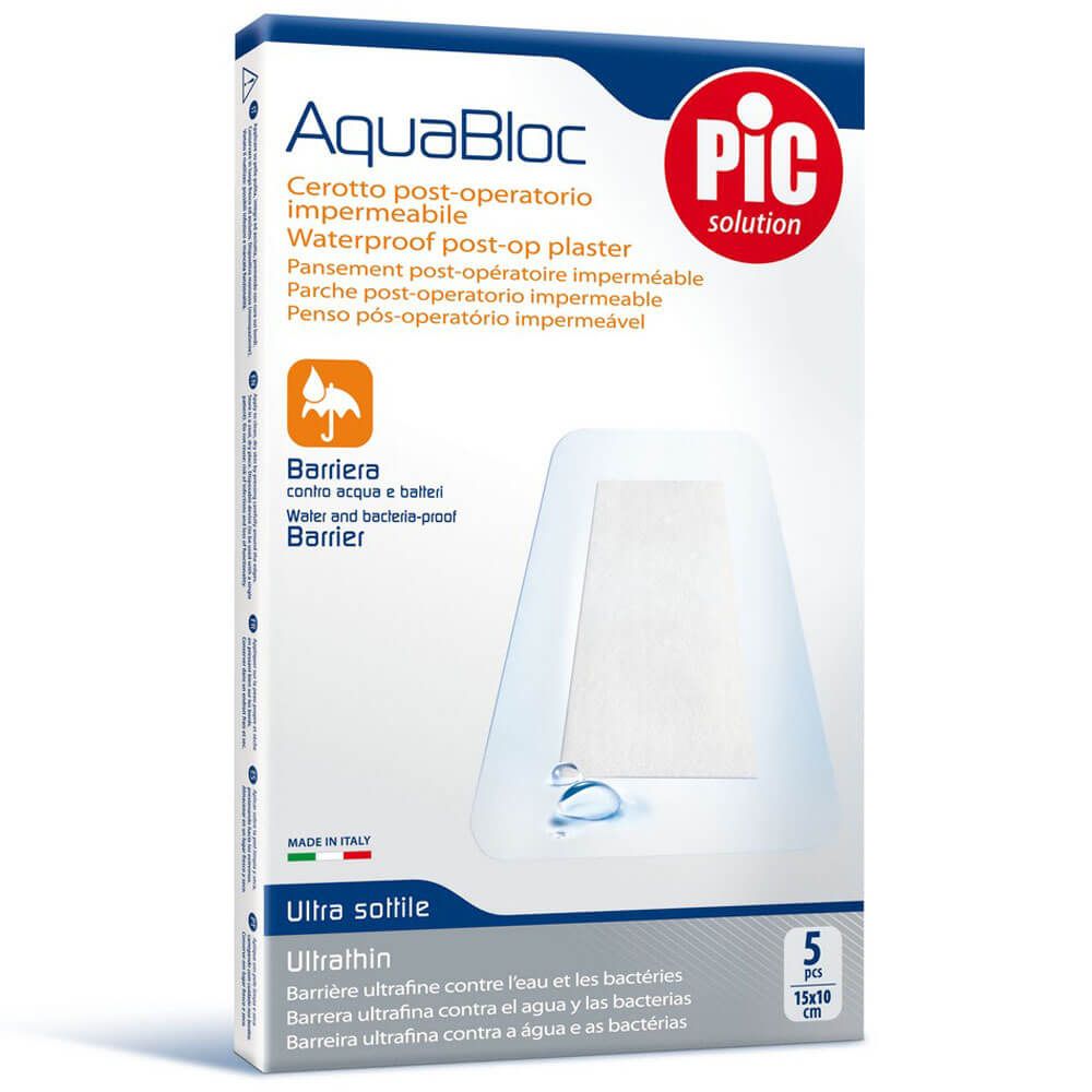 Pic Aquabloc Waterproof Post-Op Plasters 15 x 10 cm 5's - Easy Pharmacy LLC