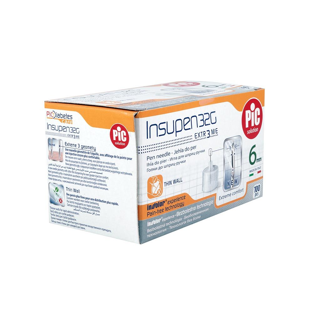 Pic Insupen Insulin Needles G32 6 mm 100's - Easy Pharmacy LLC