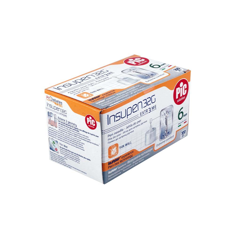 Pic Insupen Insulin Needles G32 6 mm 100's - Easy Pharmacy LLC