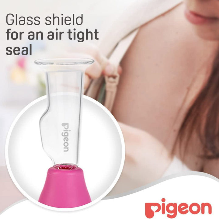 Pigeon Breast Care Pump With Glass Shield - Pink - Easy Pharmacy LLC