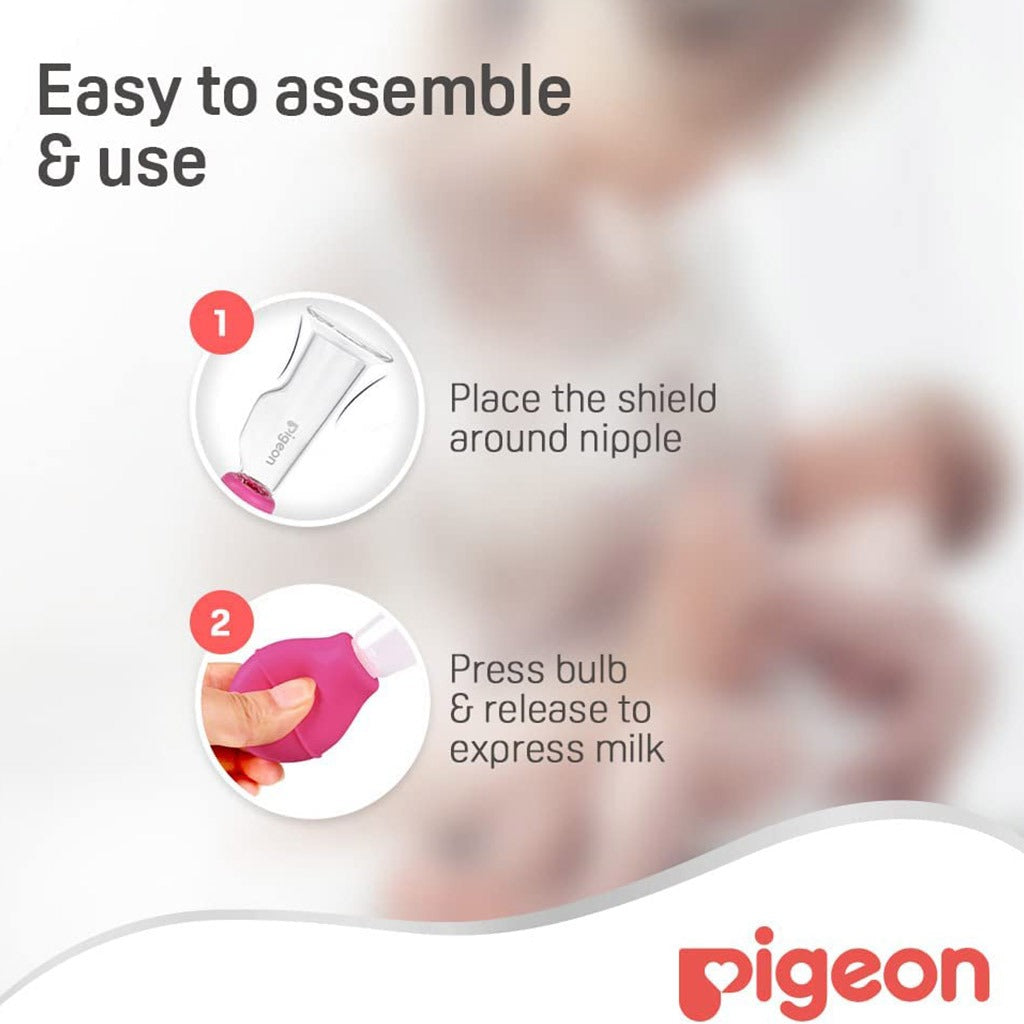 Pigeon Breast Care Pump With Glass Shield - Pink - Easy Pharmacy LLC