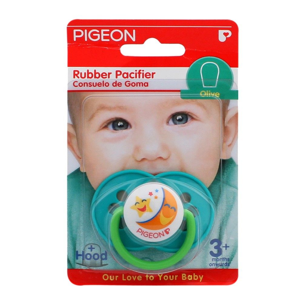 Pigeon Rubber Pacifier Olive Flower Green 13860 - Easy Pharmacy LLC