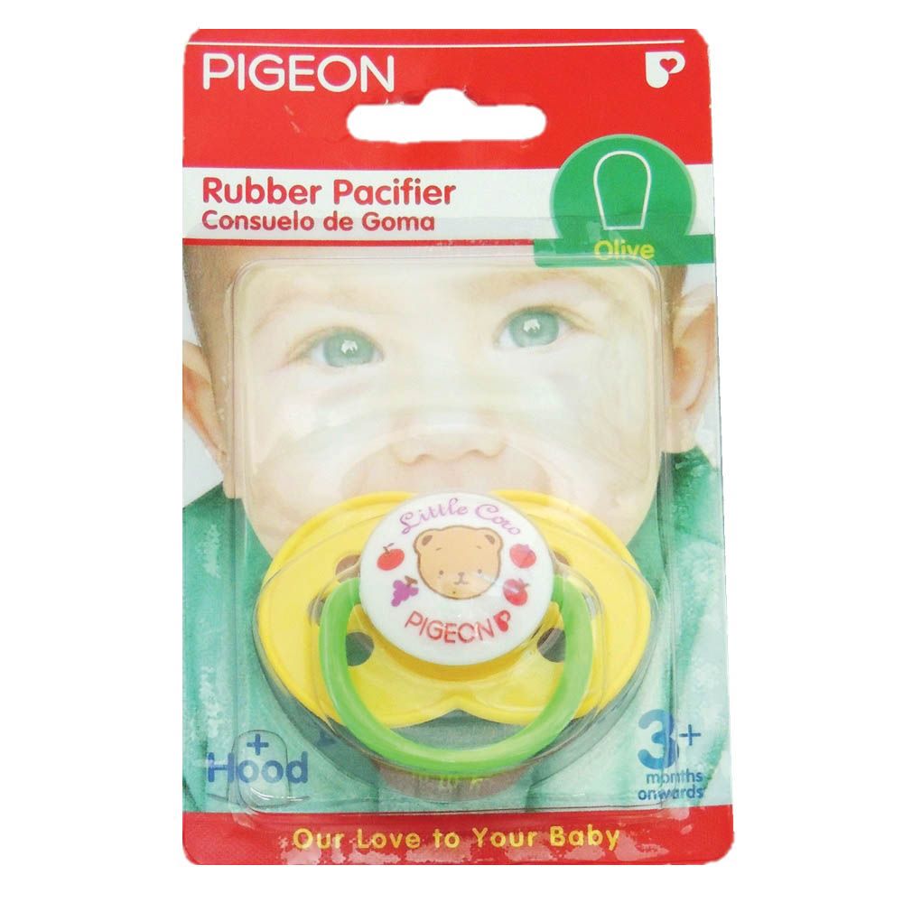 Pigeon Rubber Pacifier Olive Ring Yellow 13858 - Easy Pharmacy LLC