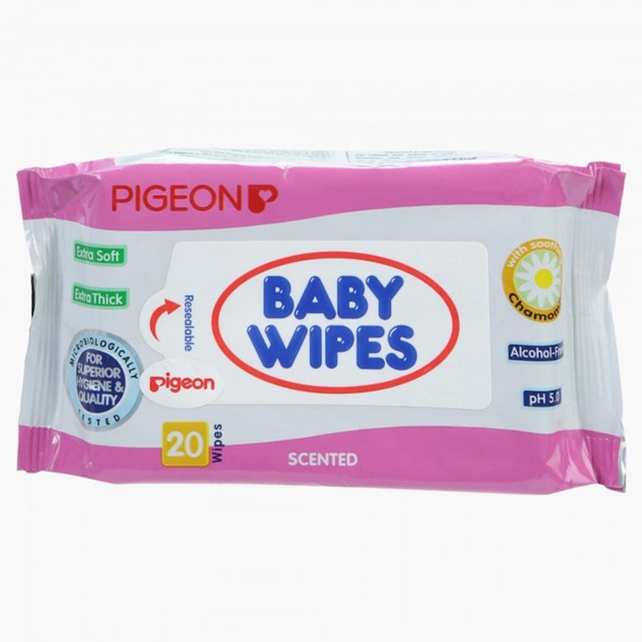 Pigeon Extra Soft & Extra Thick Alcohol-Free Scented Baby Wipes, Pack of 20's - Easy Pharmacy LLC