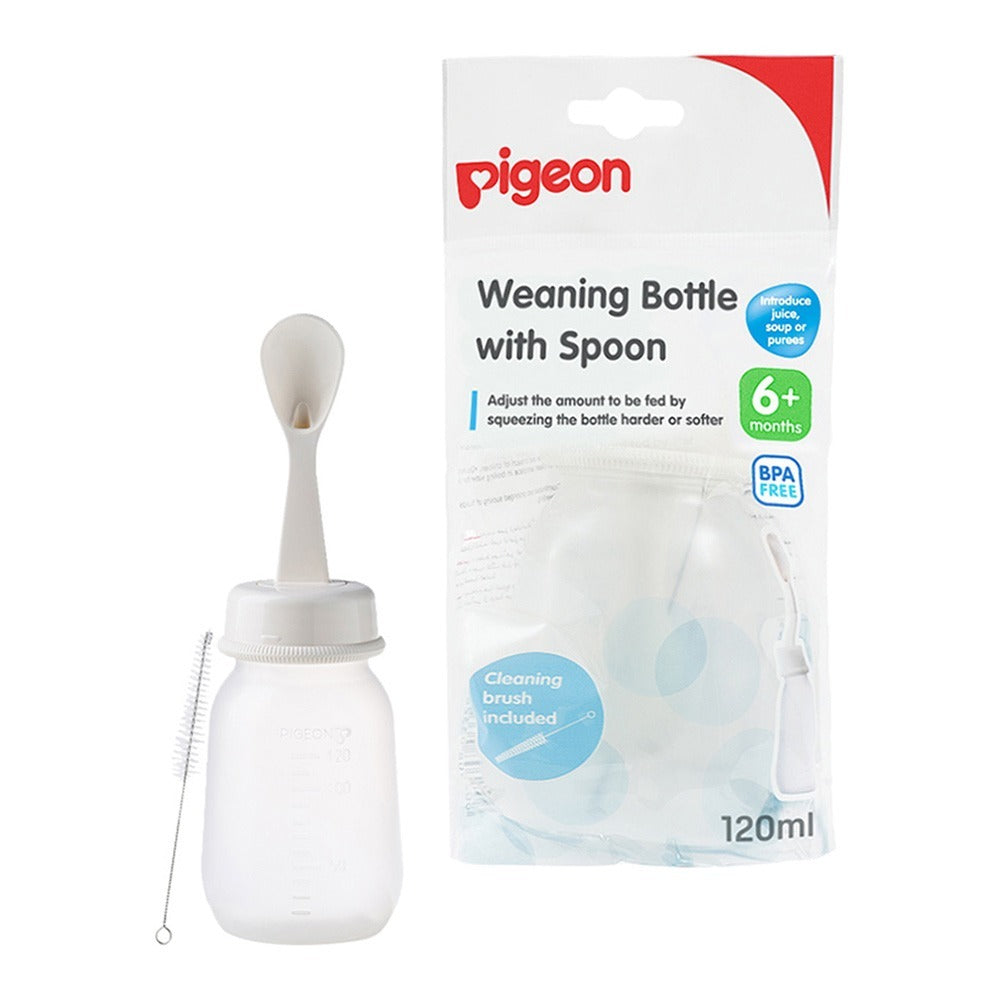 Pigeon Plastic Weaning Bottle With Spoon 120 mL 03328 - Easy Pharmacy LLC