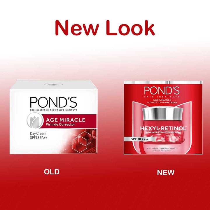 Pond's Age Miracle Ultimate Youth Day Cream SPF18 & PA++ With Hexyl Retinol 50g - Easy Pharmacy LLC