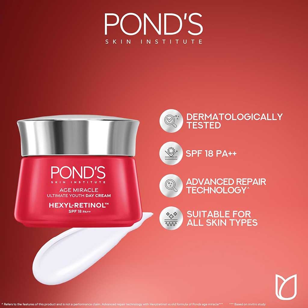 Pond's Age Miracle Ultimate Youth Day Cream SPF18 & PA++ With Hexyl Retinol 50g - Easy Pharmacy LLC