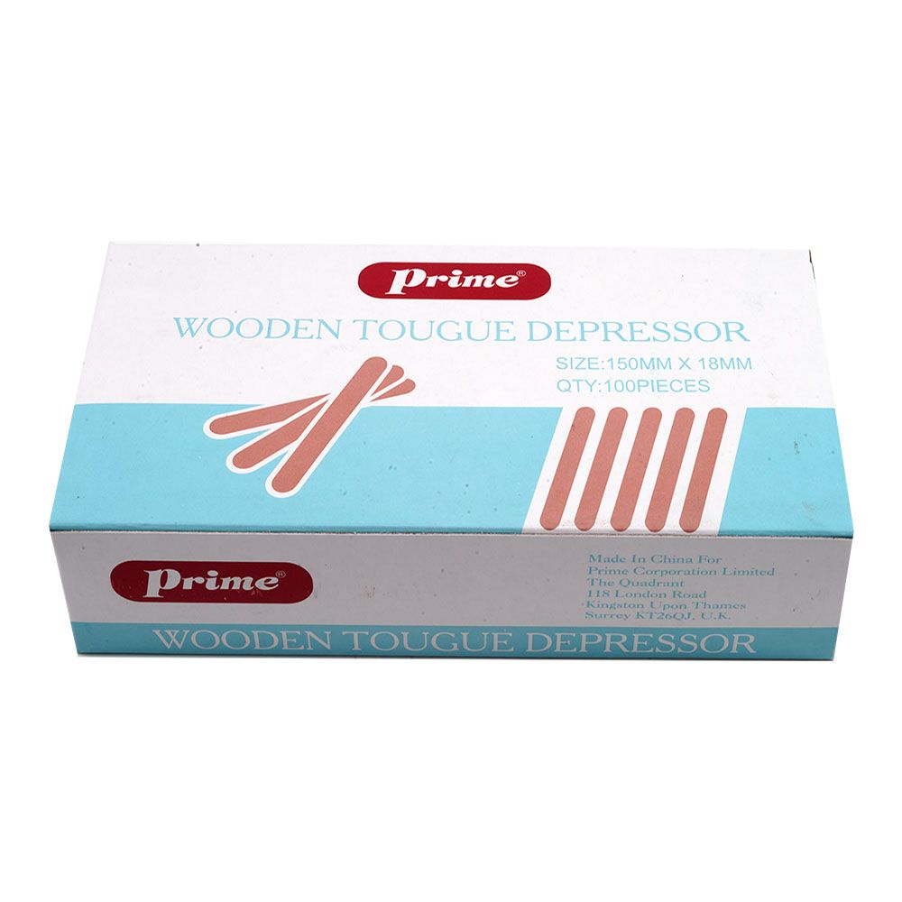 Prime Wooden Tongue Depressor 150 mm x 18 mm 100's - Easy Pharmacy LLC