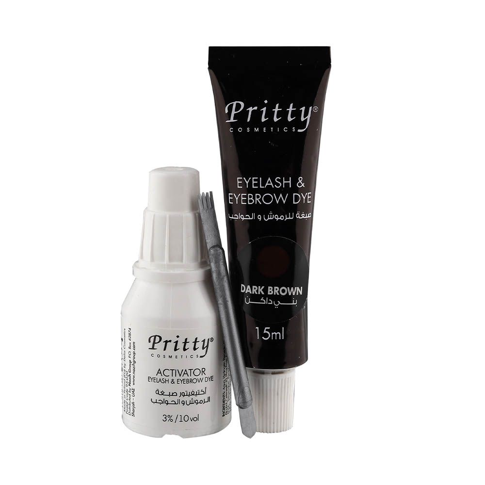 Pritty Eyelash & Eyebrow Dark Brown Dye Kit - Easy Pharmacy LLC