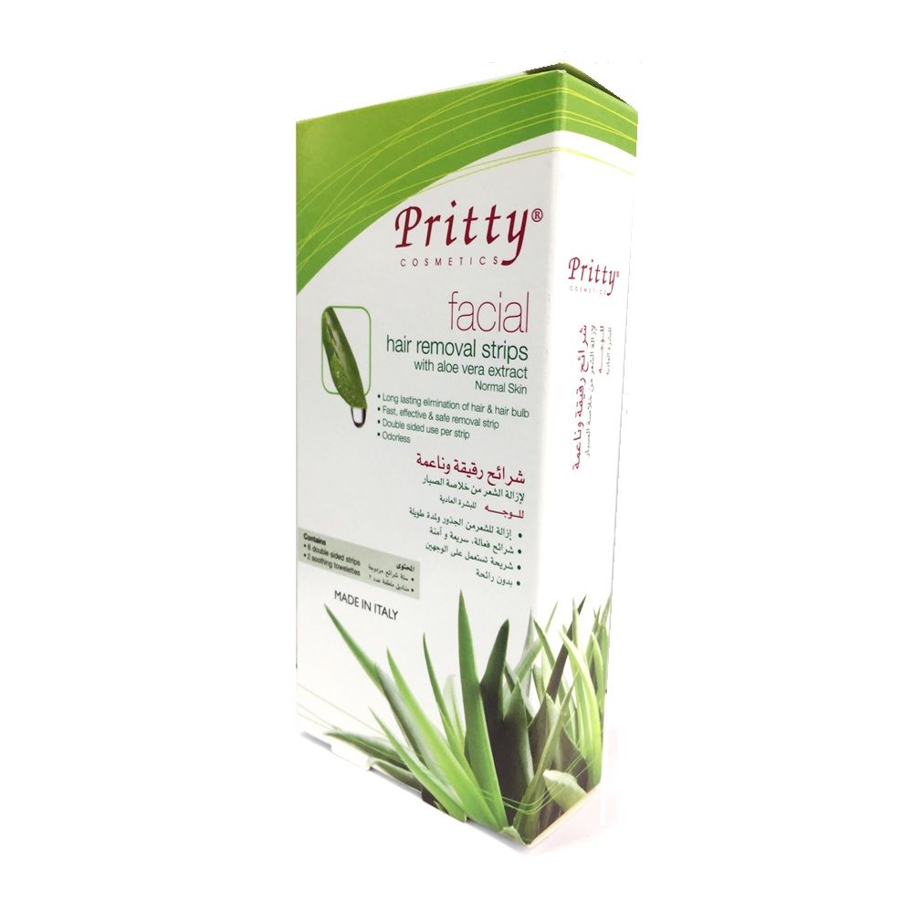 Pritty Facial Hair Removal Strips 6's - Easy Pharmacy LLC