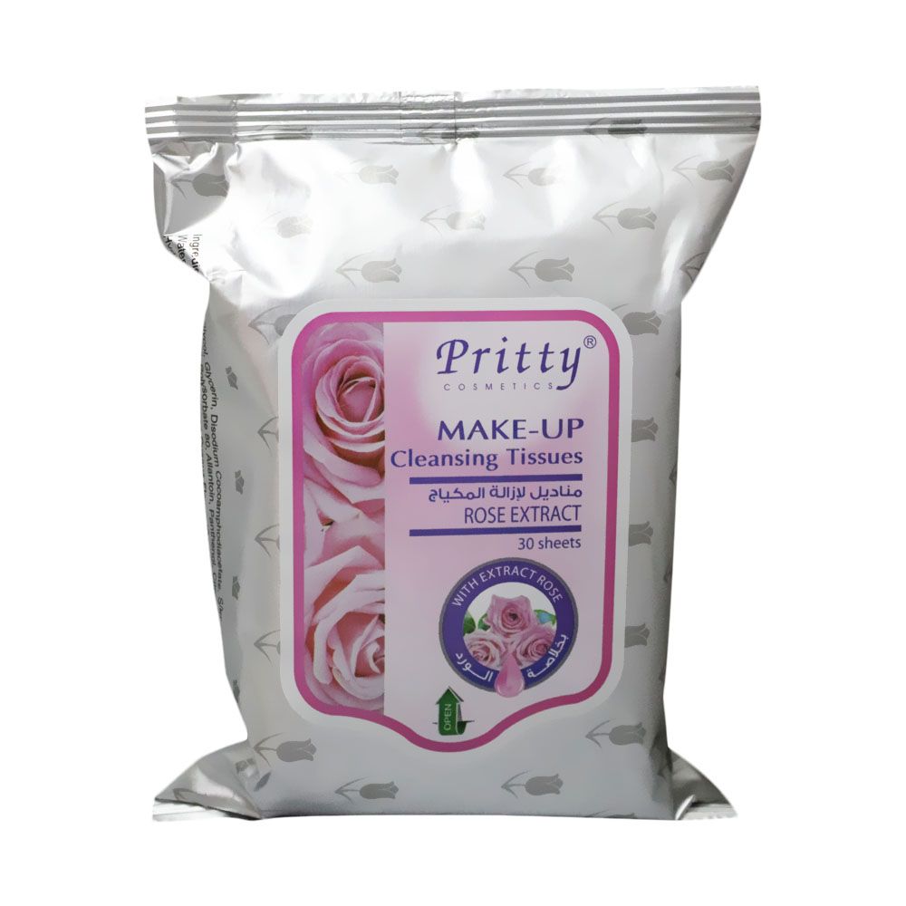 Pritty Make Up Cleansing Tissues Rose Extract 30's 3130053 - Easy Pharmacy LLC