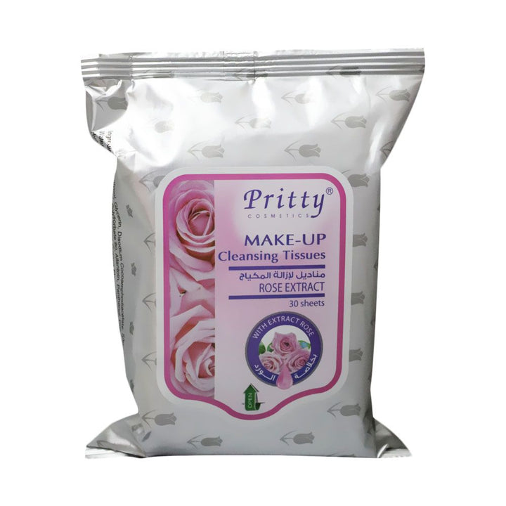 Pritty Make Up Cleansing Tissues Rose Extract 30's 3130053 - Easy Pharmacy LLC