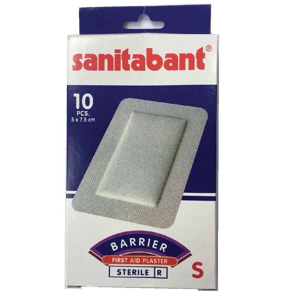 Sanitabant Barrier First Aid Plaster 5 cm x 7.5 cm Small 10's - Easy Pharmacy LLC