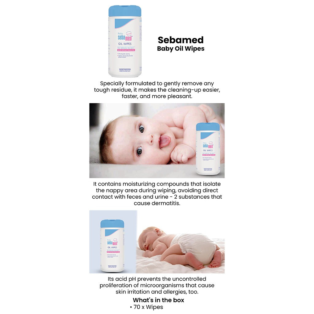 Sebamed Baby Oil Wipes 70's - Easy Pharmacy LLC