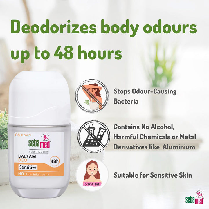 Sebamed Balsam 48Hr Deo Roll-on, Sensitive 50 mL - Easy Pharmacy LLC