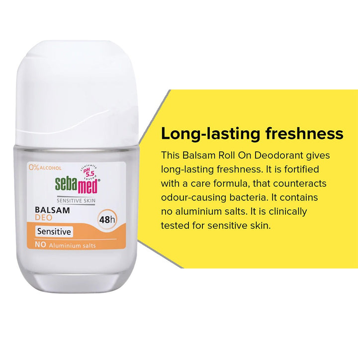 Sebamed Balsam 48Hr Deo Roll-on, Sensitive 50 mL - Easy Pharmacy LLC