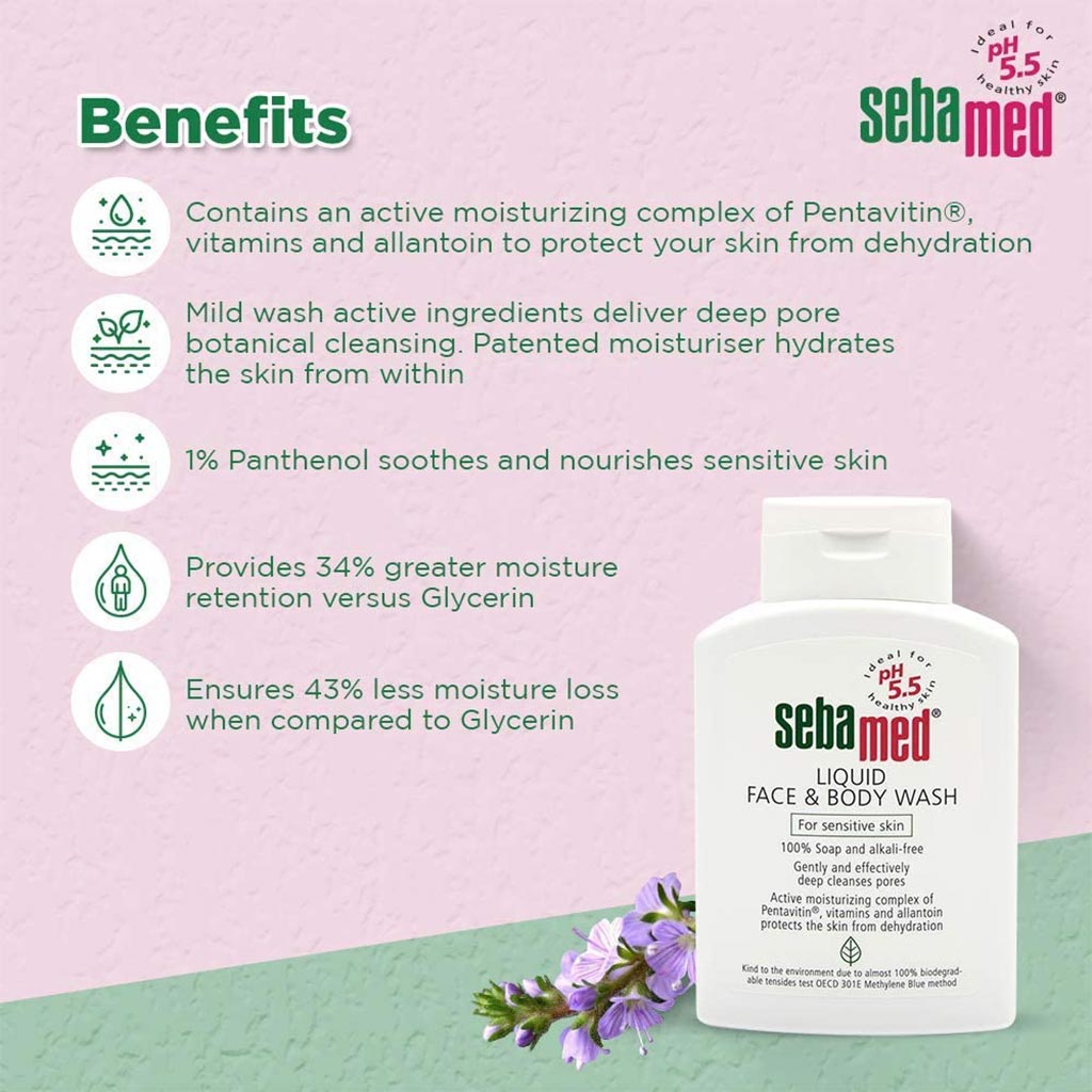 Sebamed Liquid Face & Body Wash 200 mL - Easy Pharmacy LLC