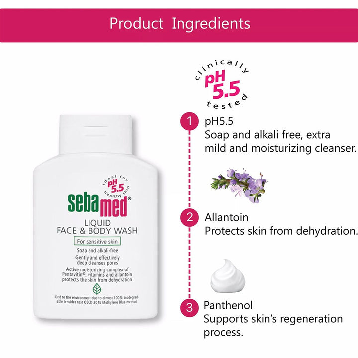 Sebamed Liquid Face & Body Wash 200 mL - Easy Pharmacy LLC