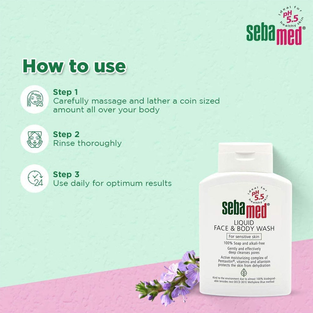 Sebamed Liquid Face & Body Wash 200 mL - Easy Pharmacy LLC