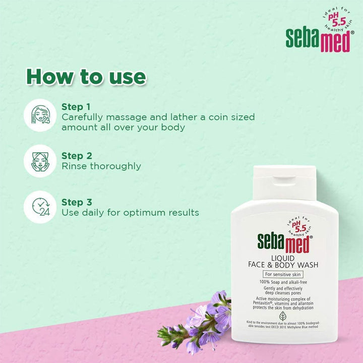 Sebamed Liquid Face & Body Wash 200 mL - Easy Pharmacy LLC