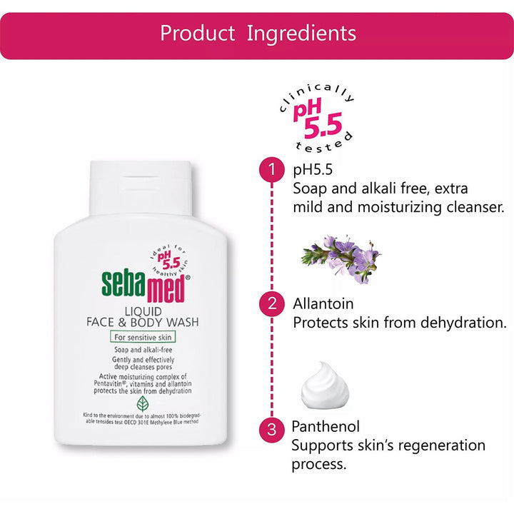 Sebamed Liquid Face & Body Wash 200 mL - Easy Pharmacy LLC