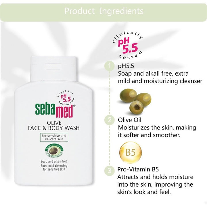 Sebamed Olive Face & Body Wash 200 mL - Easy Pharmacy LLC