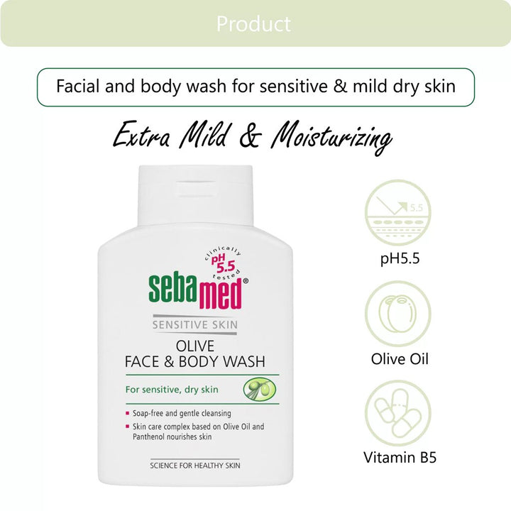 Sebamed Olive Face & Body Wash 200 mL - Easy Pharmacy LLC