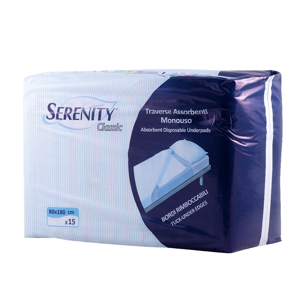 Serenity Classic Underpads 80*180 cm 15's - Easy Pharmacy LLC