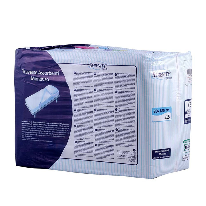 Serenity Classic Underpads 80*180 cm 15's - Easy Pharmacy LLC