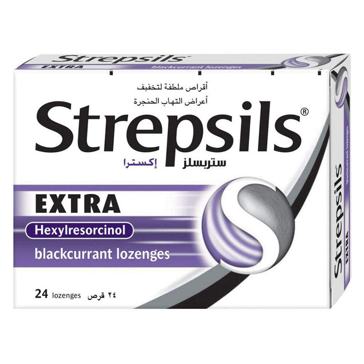 Strepsils Extra Blackcurrant Lozenges 24's - Easy Pharmacy LLC
