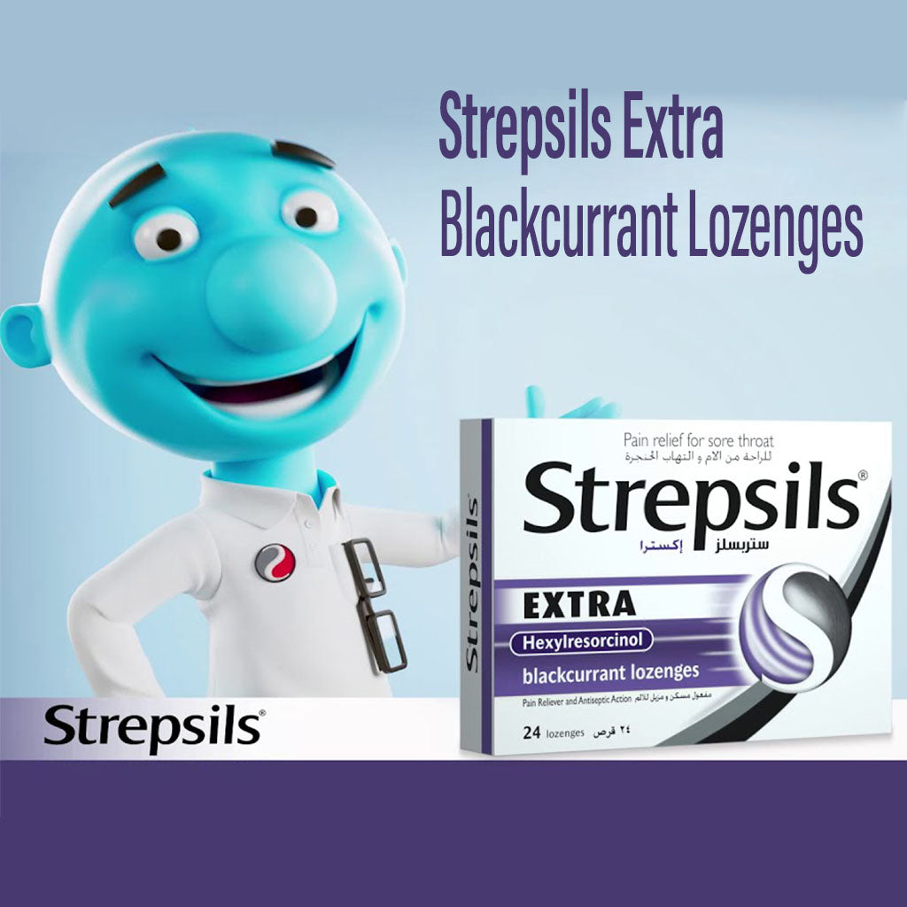 Strepsils Extra Blackcurrant Lozenges 24's - Easy Pharmacy LLC