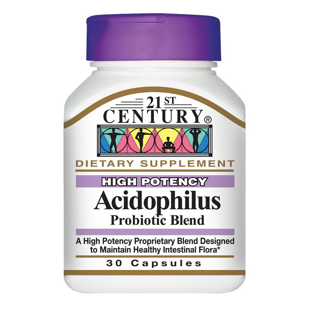 21st Century Acidophilus Probiotic Blend Capsules For Healthy Intestinal Flora, Pack of 30's - Easy Pharmacy LLC