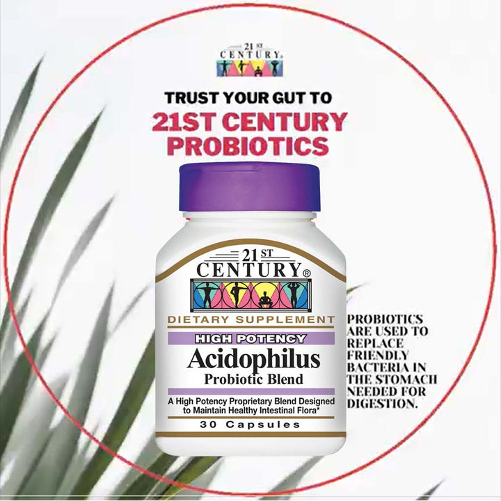 21st Century Acidophilus Probiotic Blend Capsules For Healthy Intestinal Flora, Pack of 30's - Easy Pharmacy LLC