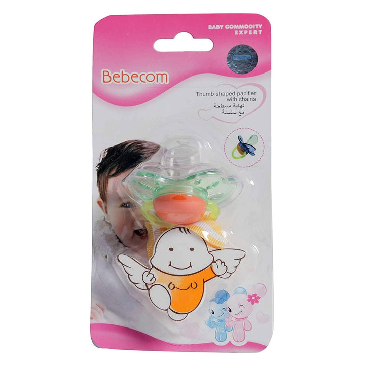 Bebecom Thumb Shaped Pacifier With Chain - Assorted Coloures, Pack of 1's - Easy Pharmacy LLC