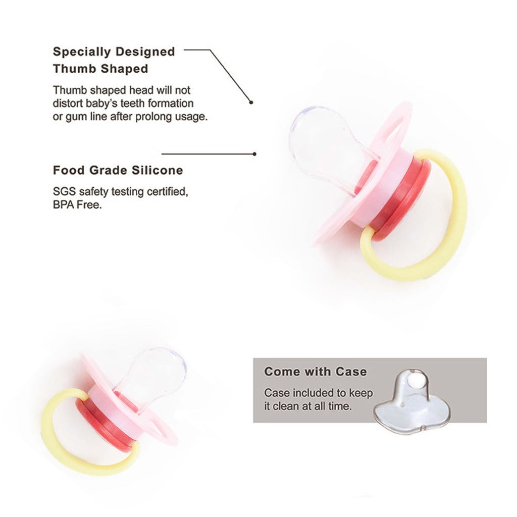 Bebecom Thumb Shaped Pacifier With Chain - Assorted Coloures, Pack of 1's - Easy Pharmacy LLC