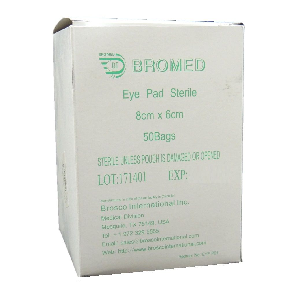 Bromed Eye Pad Sterile 8 cm x 6 cm 50’s - Easy Pharmacy LLC