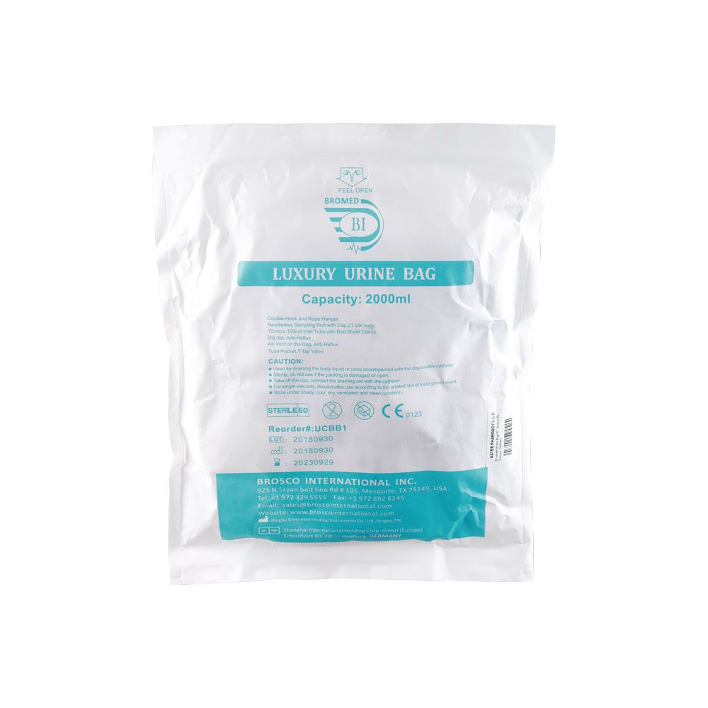 Bromed Urine Bag With Butterfly Hanger 2000 mL - Easy Pharmacy LLC