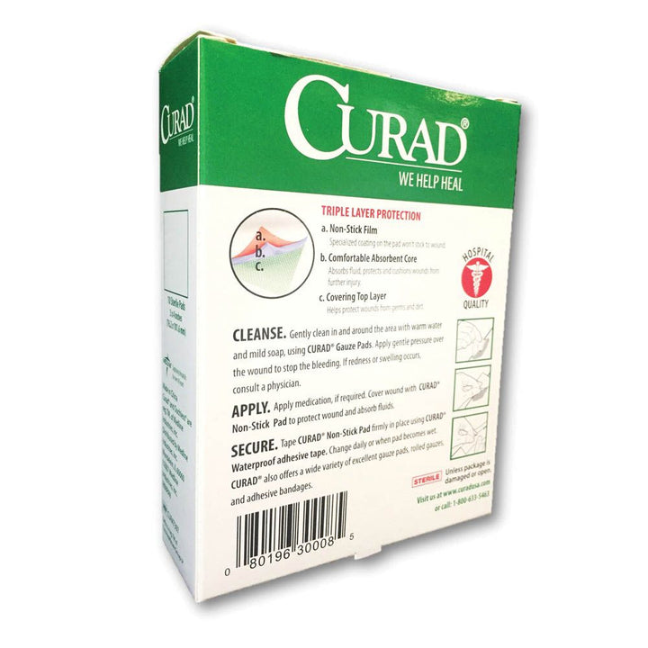 Curad Non Stick Sterile Pads 3 x 4 inch 10's - Easy Pharmacy LLC
