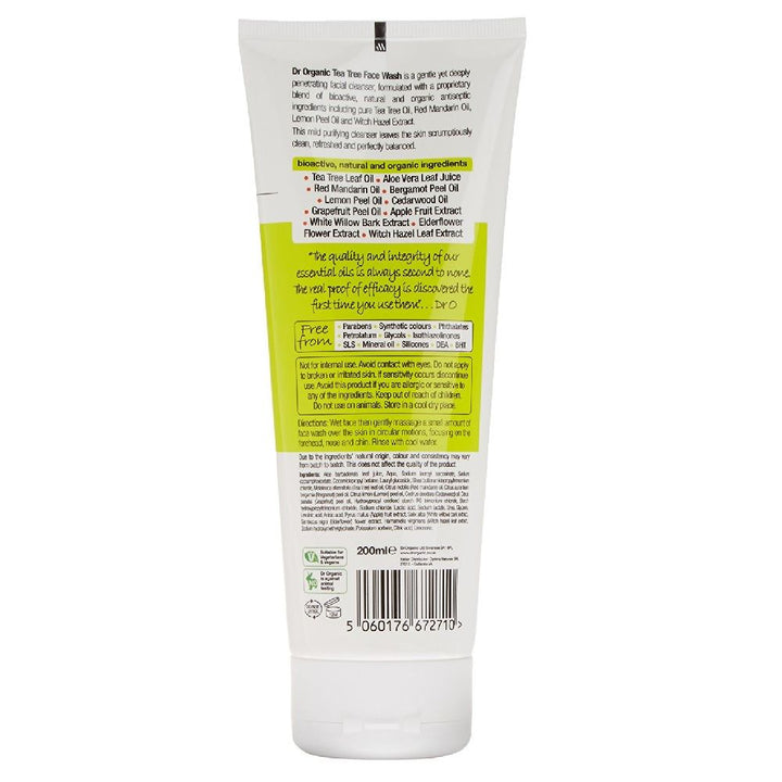 Dr. Organic Tea Tree Face Wash 200 mL - Easy Pharmacy LLC