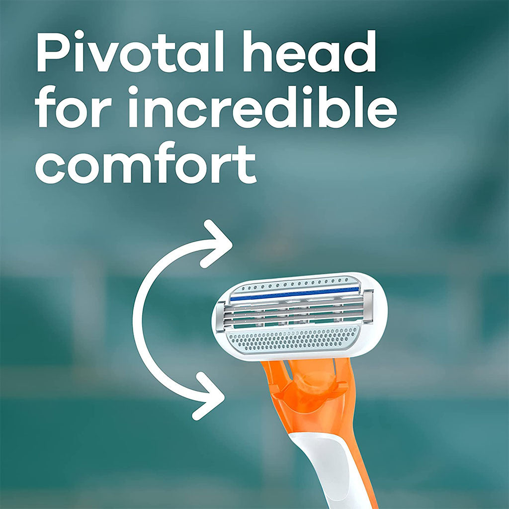 Gillette Venus Riviera Close & Clean In 1 Stroke Women's Disposable Razor, Pack of 2's - Easy Pharmacy LLC