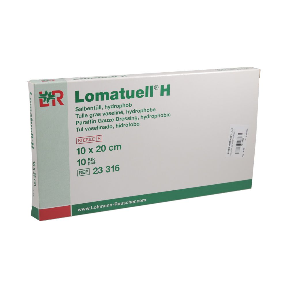 Lohmann & Rauscher Lomatuell H Paraffin Gauze Dressing 10 x 20 cm 10's - Easy Pharmacy LLC