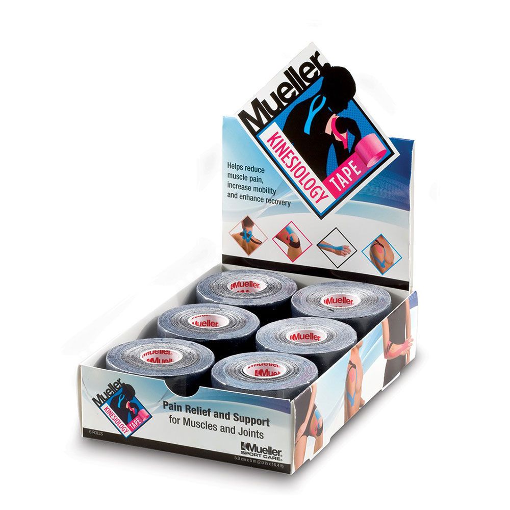 Mueller Sport Care Kinesiology Tape Pre-Cut Strips Black 6's - Easy Pharmacy LLC