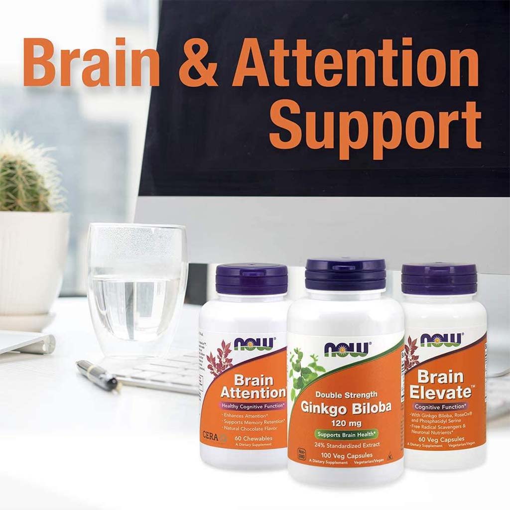 Now Ginkgo Biloba 60mg Vegetarian Capsules For Brain Health, Pack of 60's - Easy Pharmacy LLC