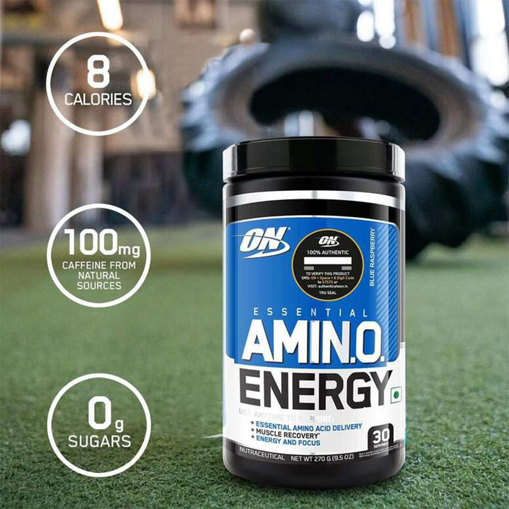 Optimum Nutrition Essential Amino Energy Blue Raspberry Flavour 30 Servings - Easy Pharmacy LLC