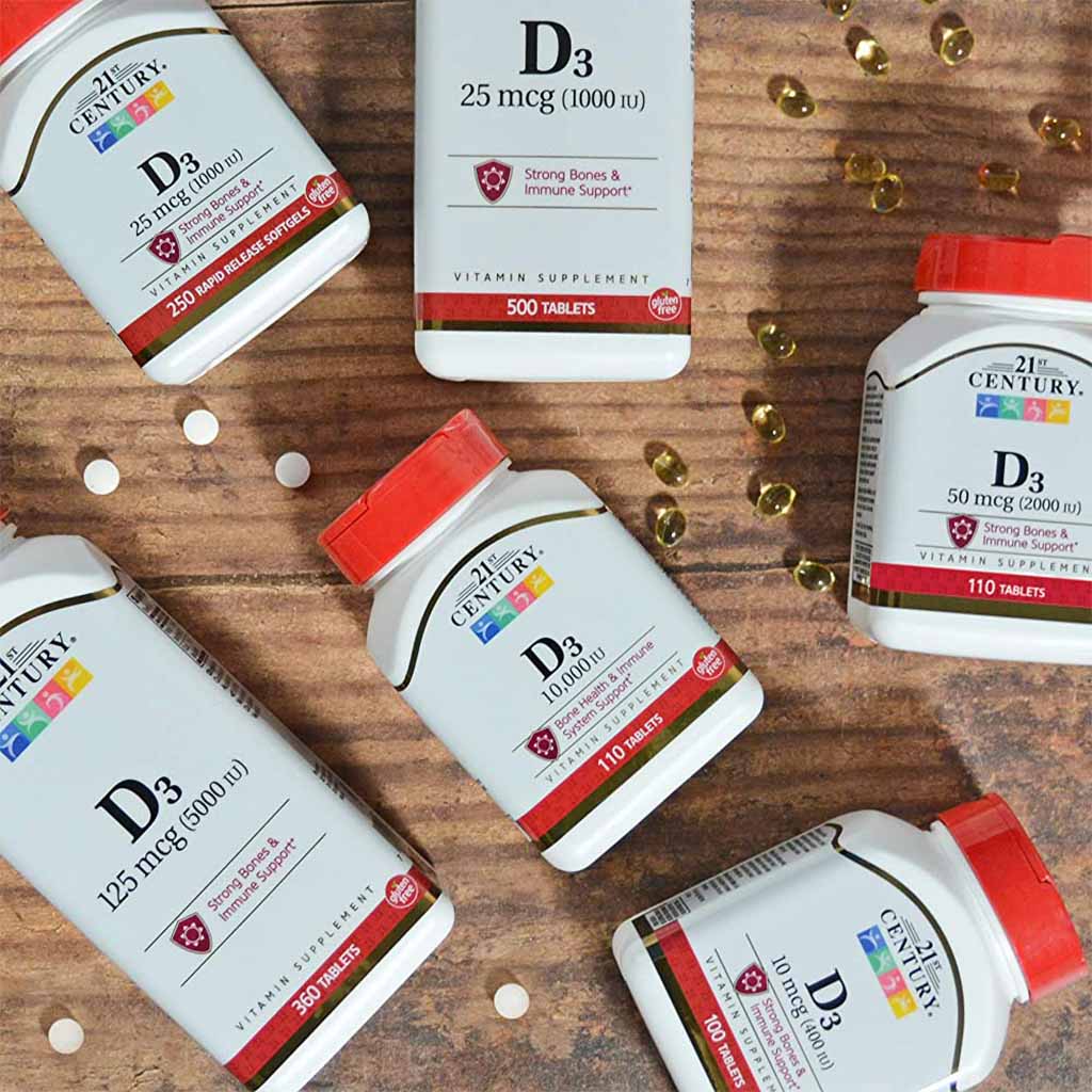 21st Century High Potency Vitamin D3-1000IU Tablets For Bone & Immune Health, Pack of 110's - Easy Pharmacy LLC