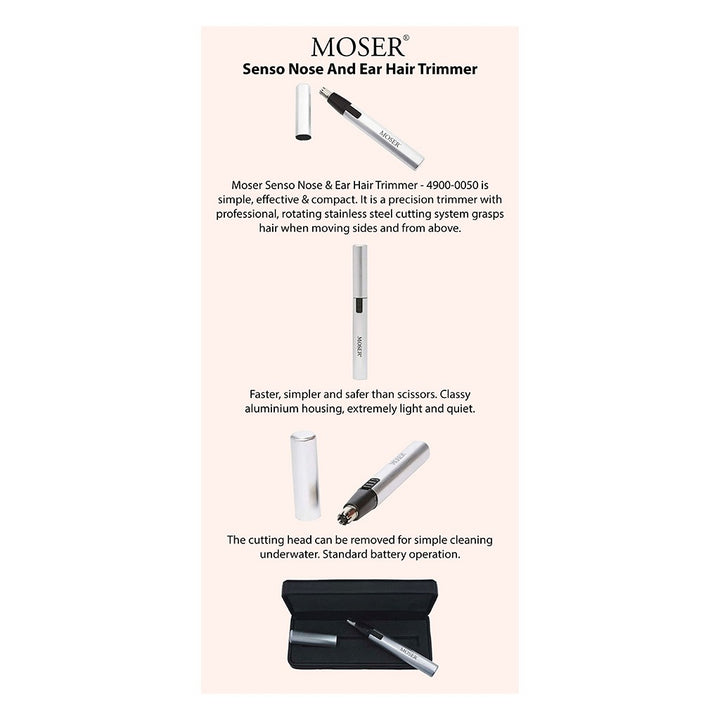 Moser Senso Nose & Ear Hair Trimmer 4900-0050 - Easy Pharmacy LLC