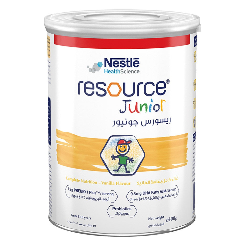 Nestle Resource Junior Growing Up Children's Milk Formula For 1 To 10 Years Vanilla Flavour 400g - Easy Pharmacy LLC