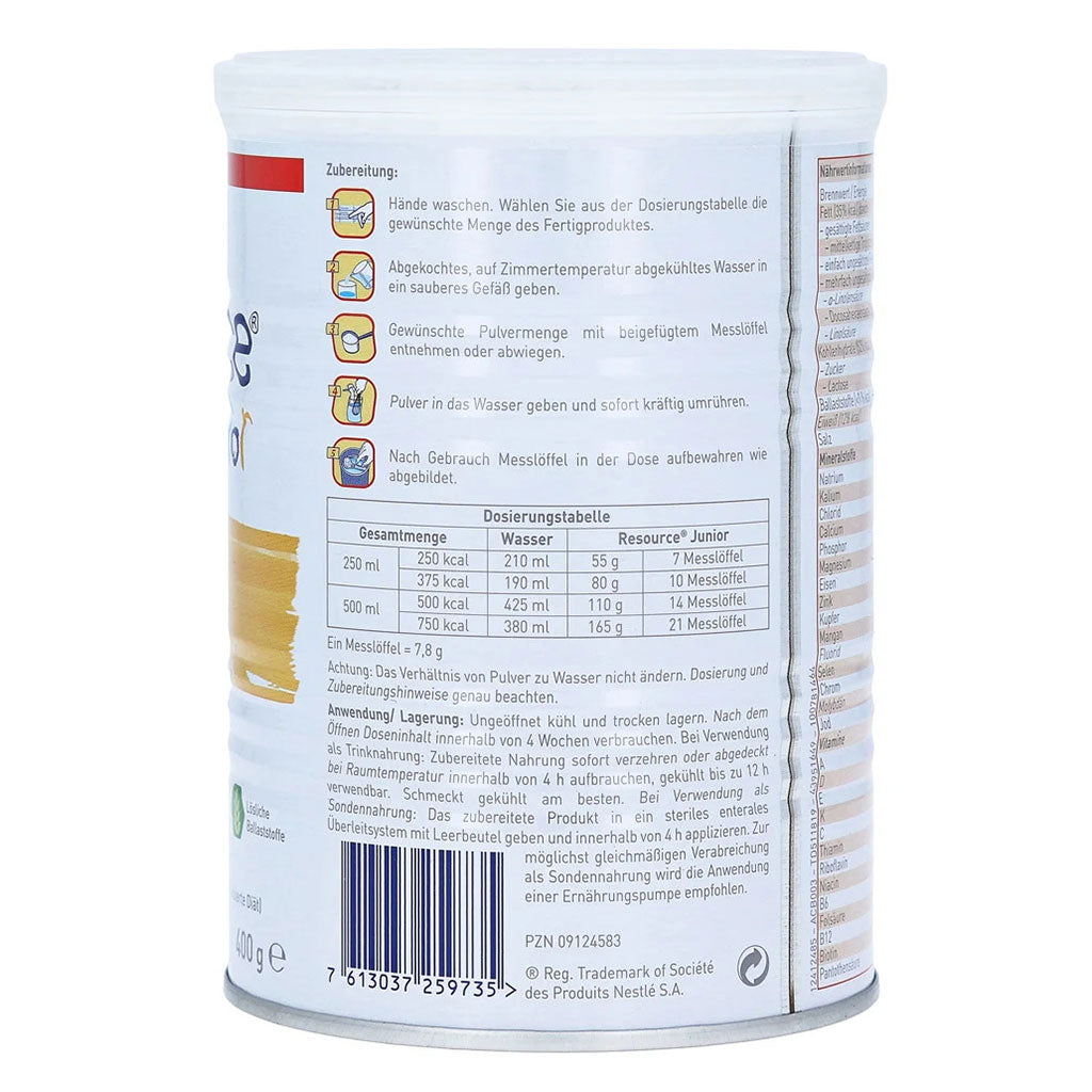 Nestle Resource Junior Growing Up Children's Milk Formula For 1 To 10 Years Vanilla Flavour 400g - Easy Pharmacy LLC