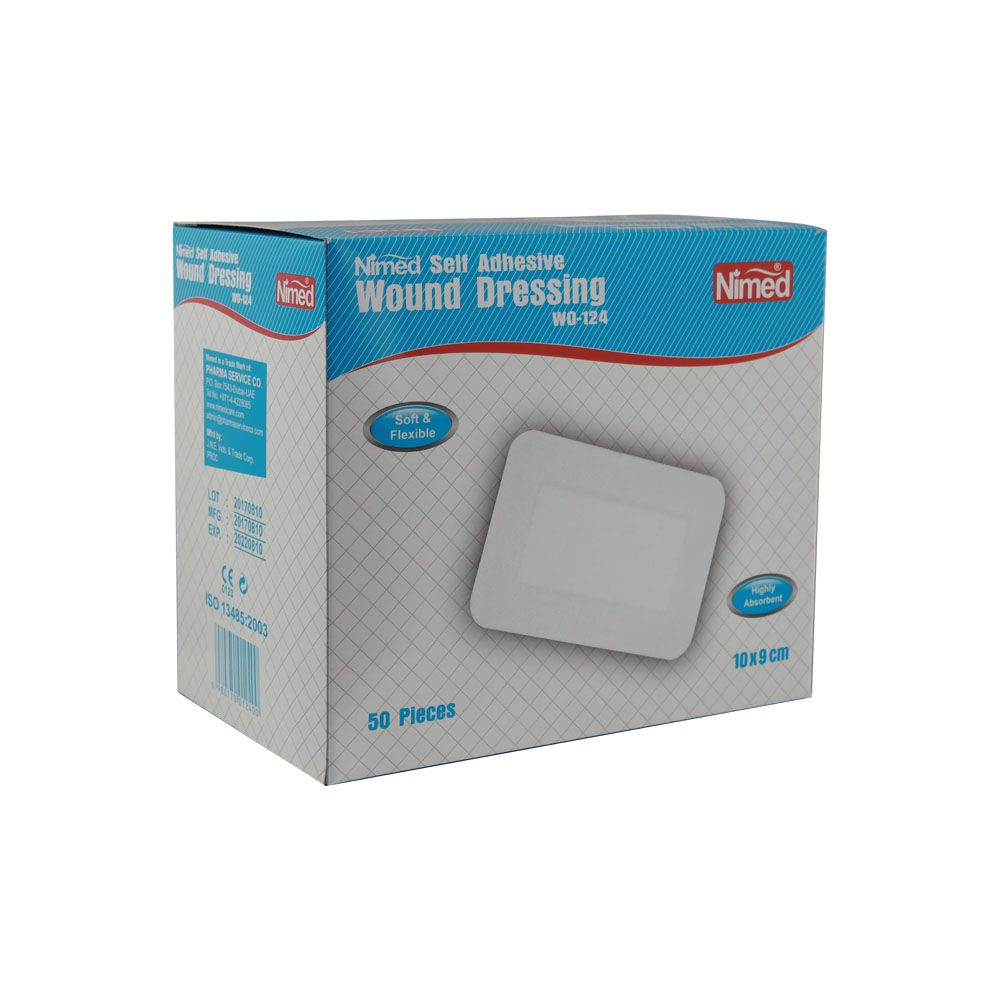 Nimed Self Adhesive Wound Dressing 10 cm x 9 cm 50's - Easy Pharmacy LLC