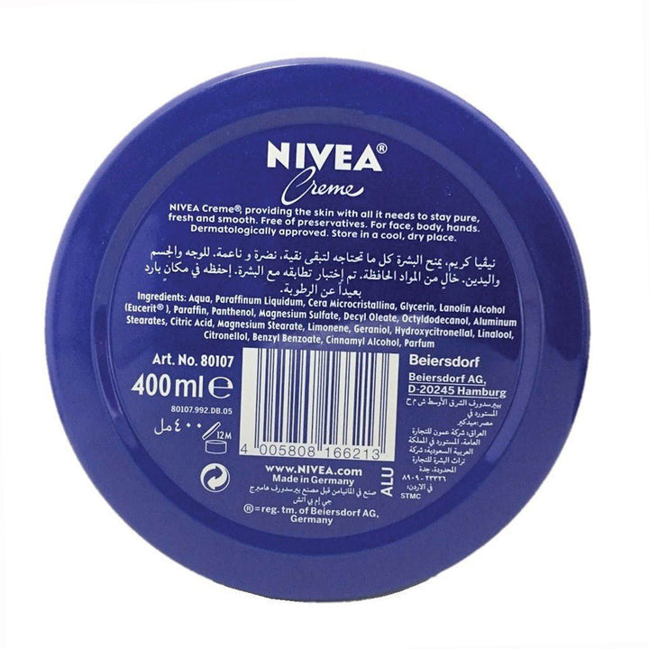 Nivea Cream 400 mL - Easy Pharmacy LLC